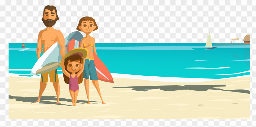 Seaside Man Drawing Illustration PNG