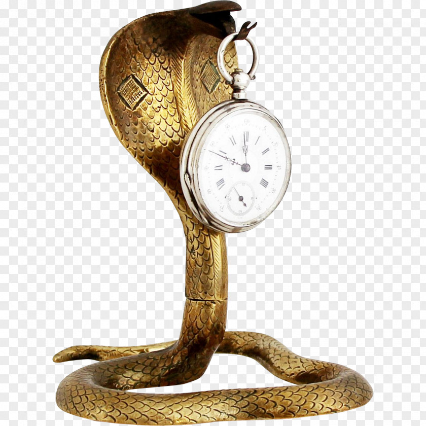 Snake Pocket Watch Clock Antique PNG