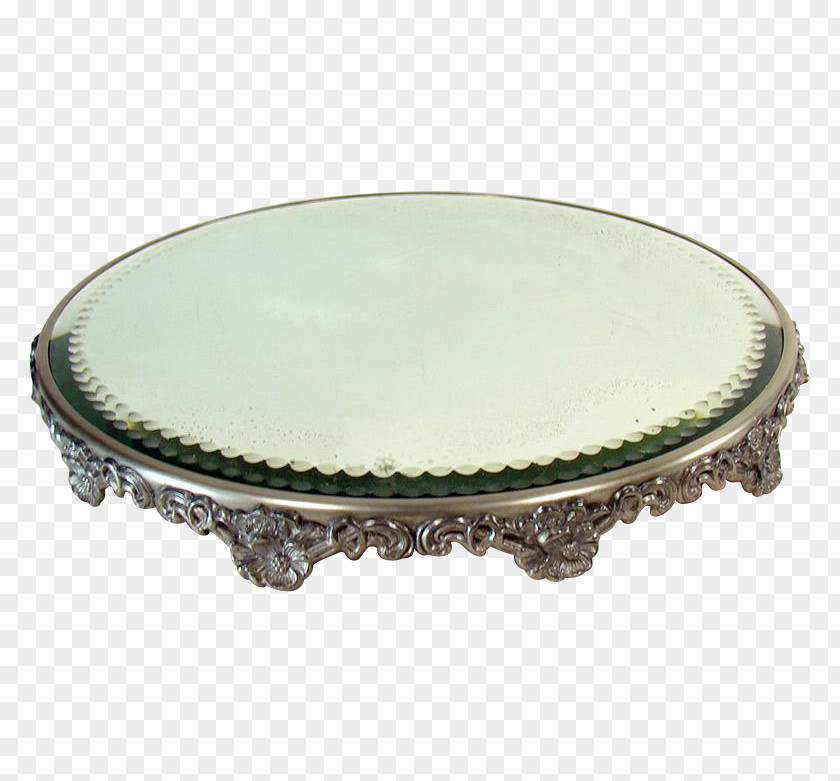 Silver Plate Platter Beveled Glass Plating PNG