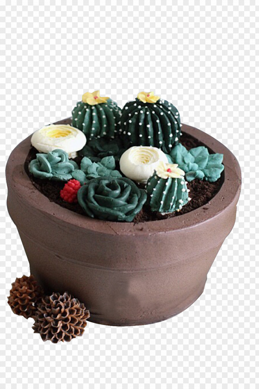 The Flower Pot Cactus Ice Cream Chocolate Cake Torte Flowerpot PNG