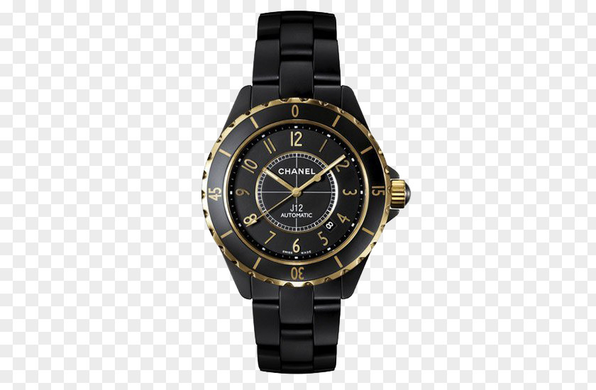 Black Watch Chanel J12 Chronograph Audemars Piguet PNG