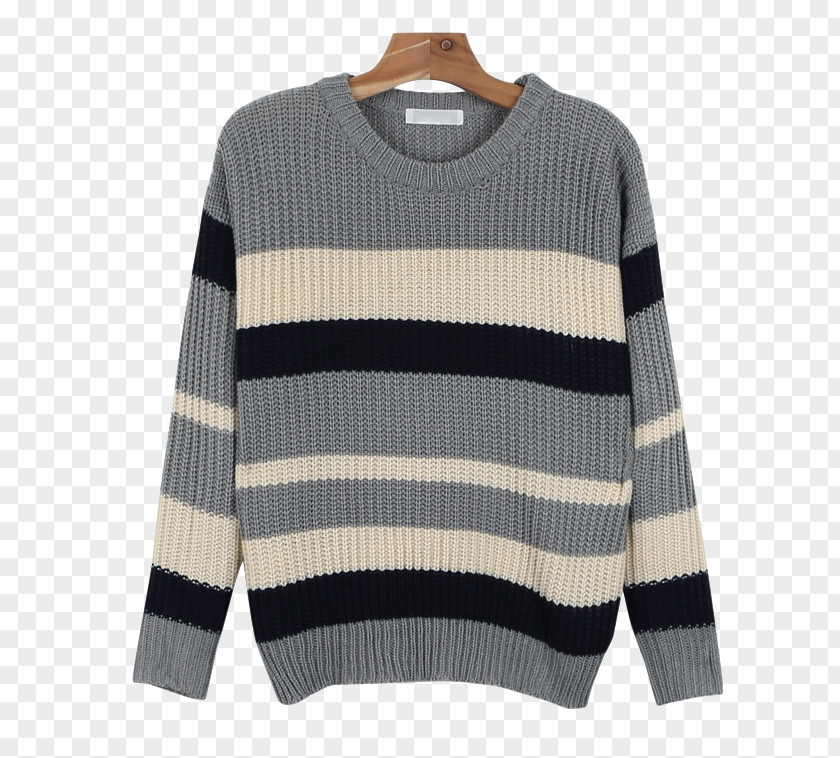 Colorful Stripe Sweater Outerwear Sleeve Neck Wool PNG