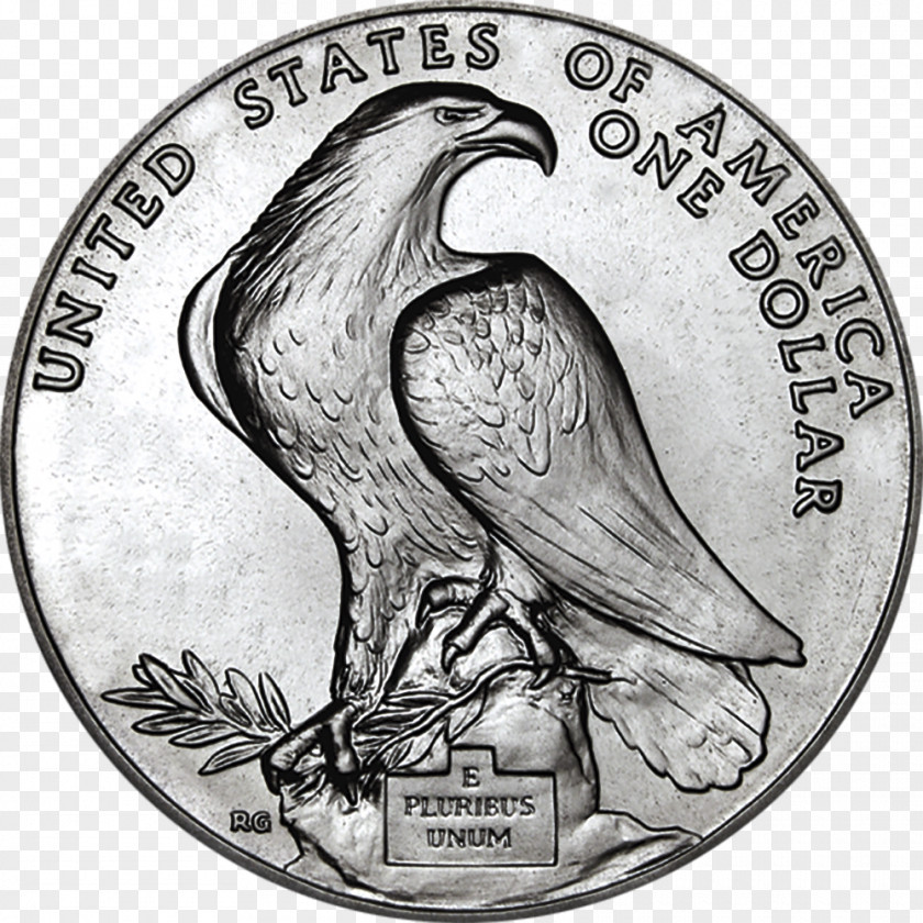Commemorative Coin Eagle Beak White Font PNG