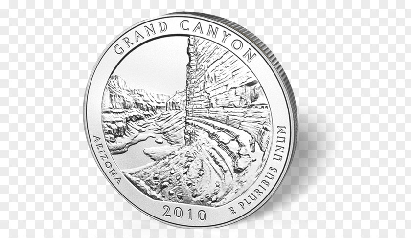 Coin Grand Canyon National Park Silver Quarter United States Mint PNG