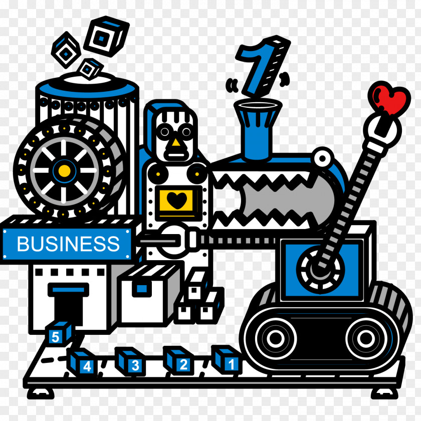 Is Working With The Robot Intelligent Factory Machine Clip Art PNG