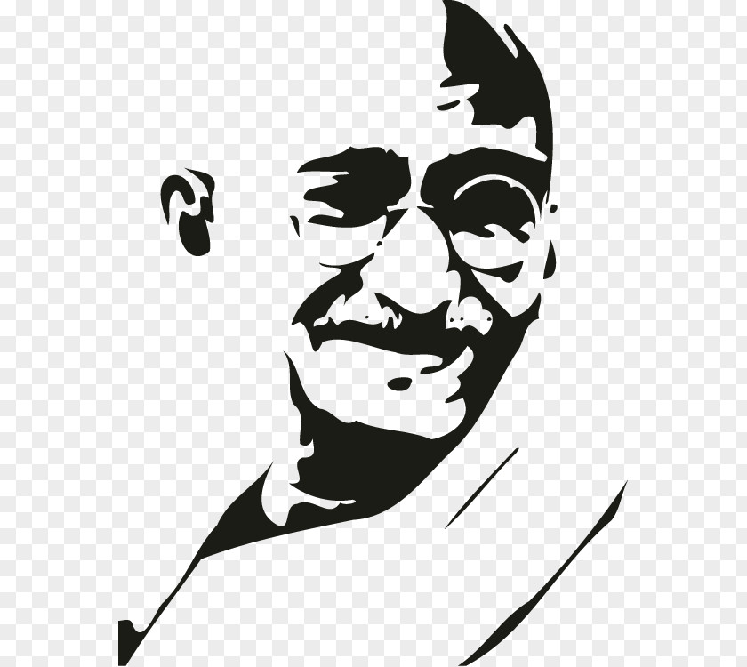 India Gandhi Jayanti Stencil Gandhi: My Life Is Message PNG