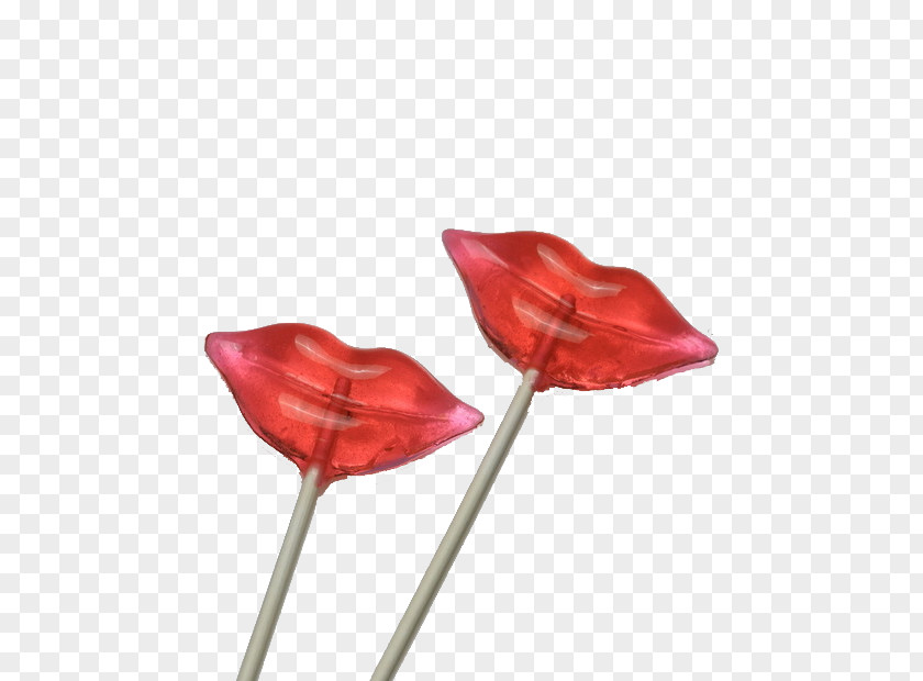 Lips Lollipop Petal Red PNG