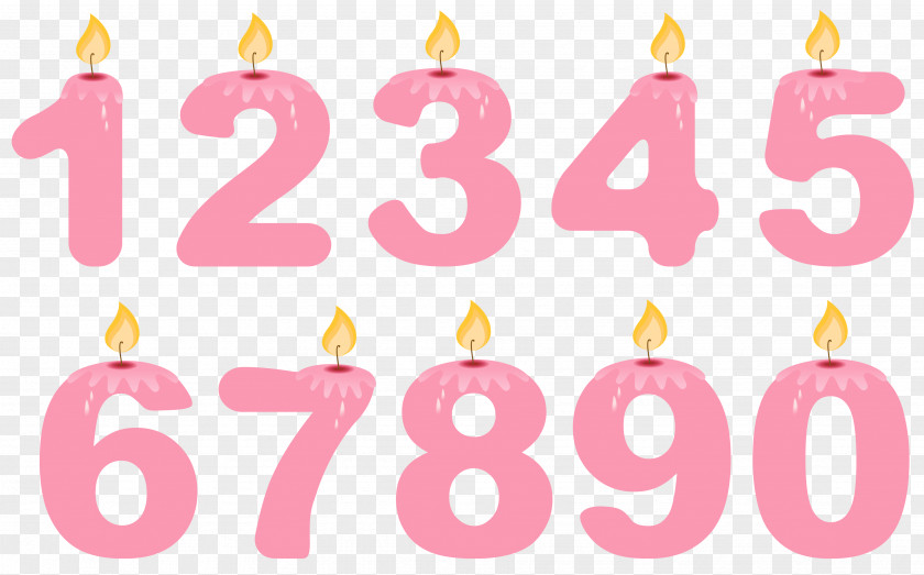 Transparent Numbers Birthday Candles Pink Clipart Cake Candle Clip Art PNG