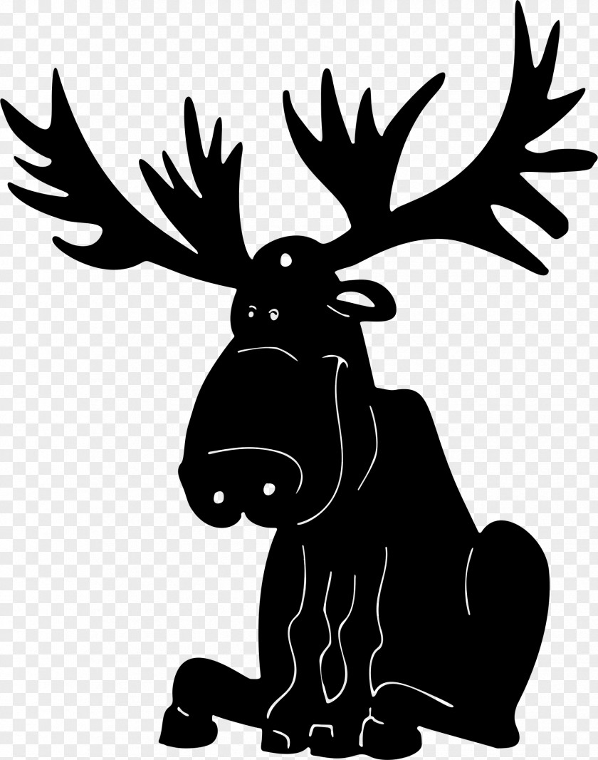 Antler Moose Deer Elk Silhouette Clip Art PNG