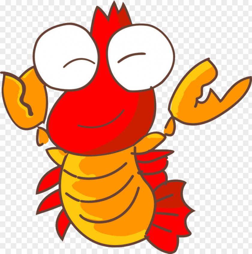 Cute Cartoon Crayfish Palinurus Procambarus Clarkii Clip Art PNG
