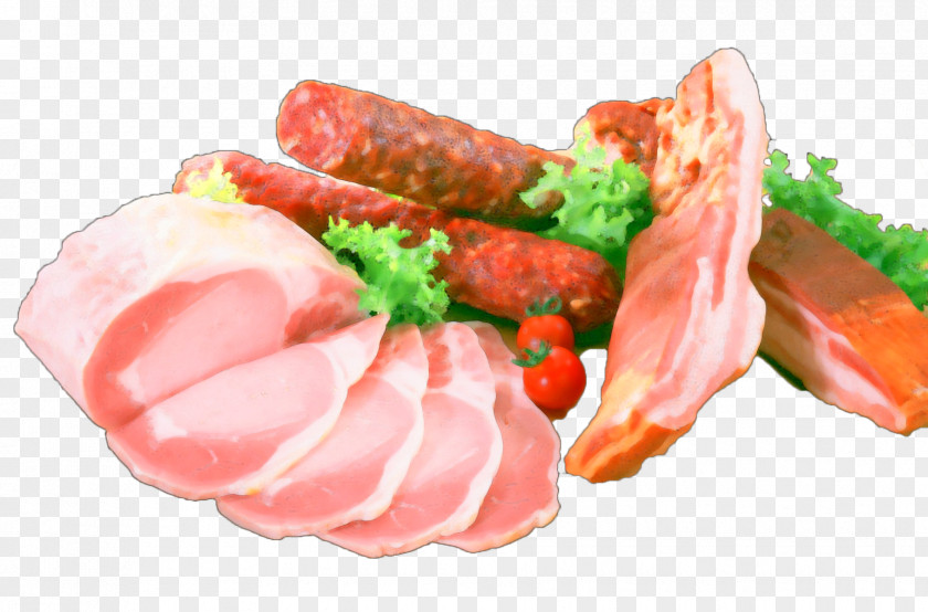 Hand Painted Pork Sausage Bacon Ham Salami Meatloaf PNG