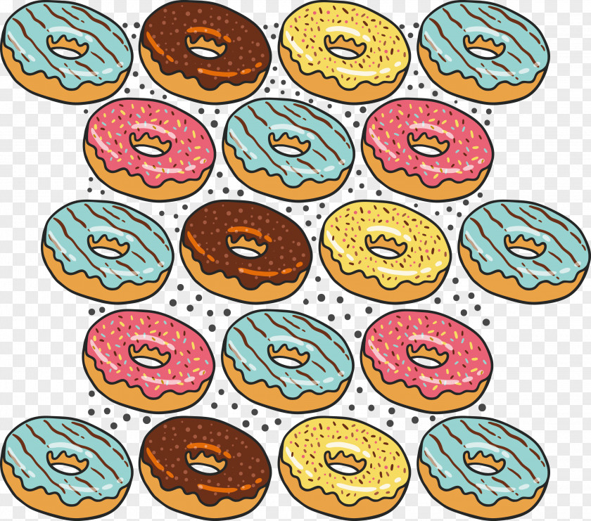 Donut Bread Background Pattern Poster Clip Art PNG