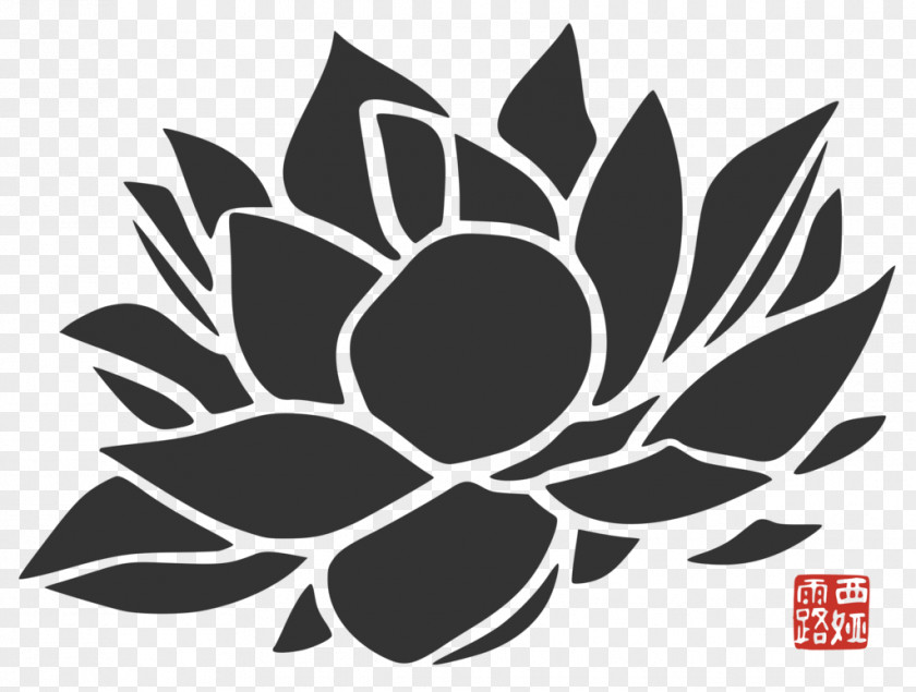 Flower Japanese Stencils Sacred Lotus Floral Design PNG