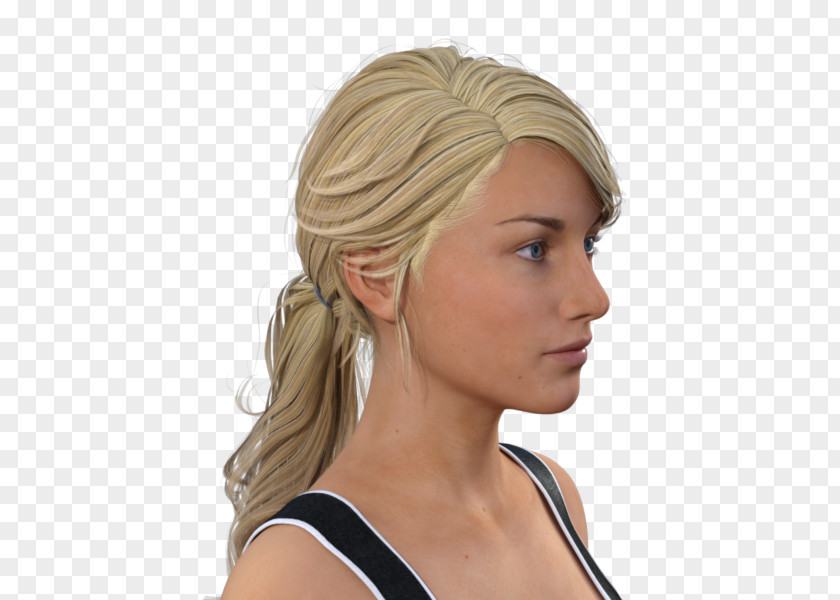 Hair Blond Long Ponytail PNG