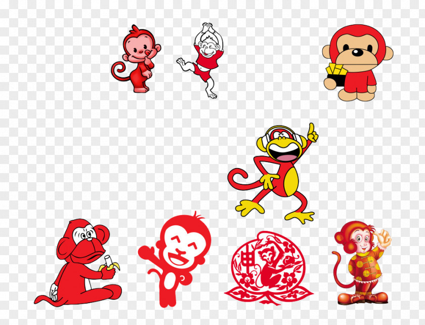 Happy Monkey Chinese New Year Cartoon PNG