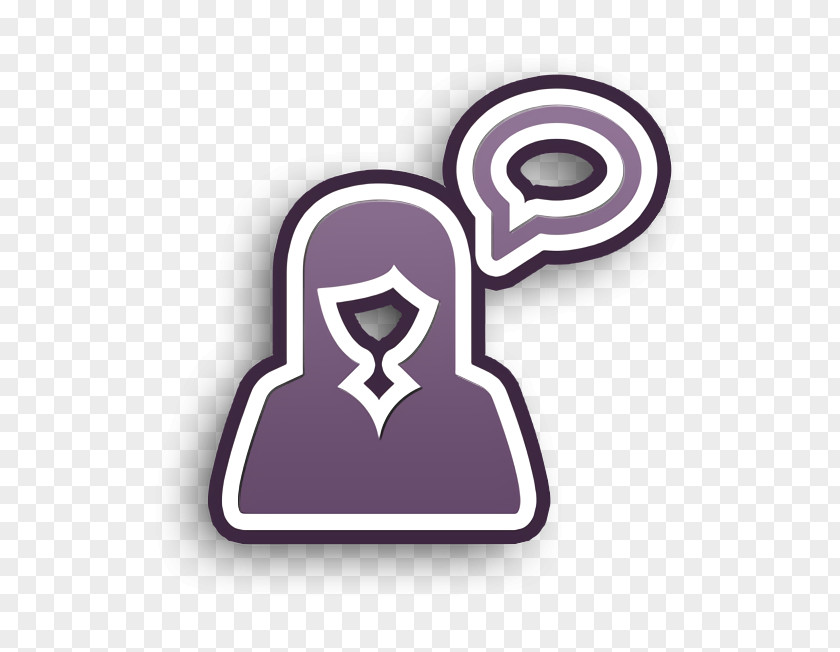Speak Icon People Woman With Speech Balloon PNG