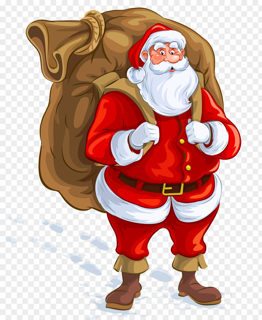 Santa Claus Carrying A Gift Ded Moroz Christmas Illustration PNG