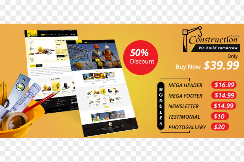 Construction Banner OpenCart Online Shopping PHP Software Extension PNG