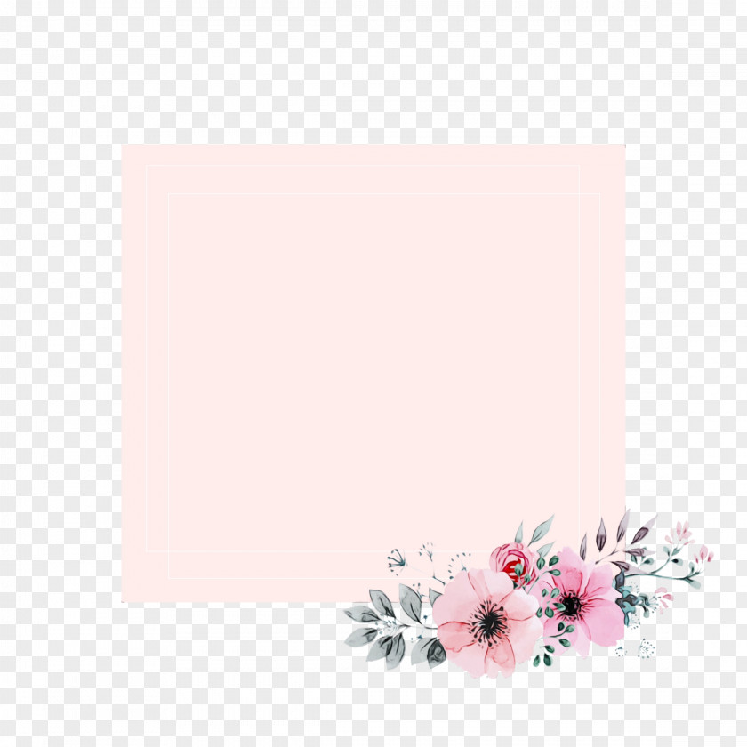 Wildflower Rectangle Pink Flower Cartoon PNG