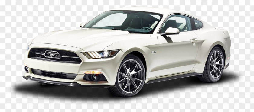 White Ford Mustang GT Fastback Car 2015 50 Years Limited Edition California Special PNG