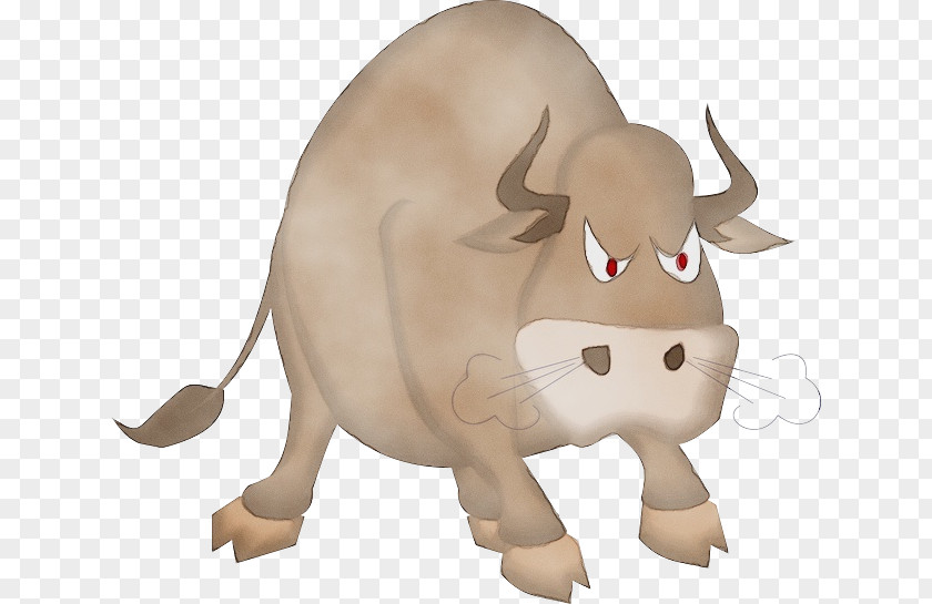 Bull Animation Watercolor Animal PNG