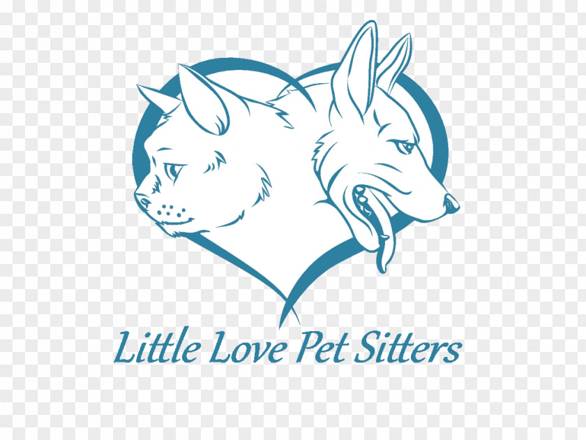 Cat Dog Pet Sitting Wall Decal PNG
