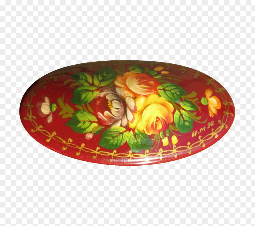 Hand-painted Flower Material Oval PNG