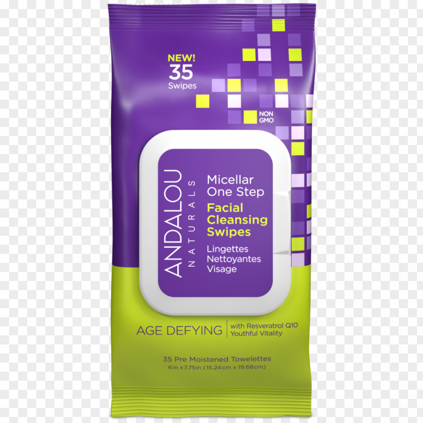 Impurity Texture Cleanser Wet Wipe Andalou Naturals Facial Lotion PNG