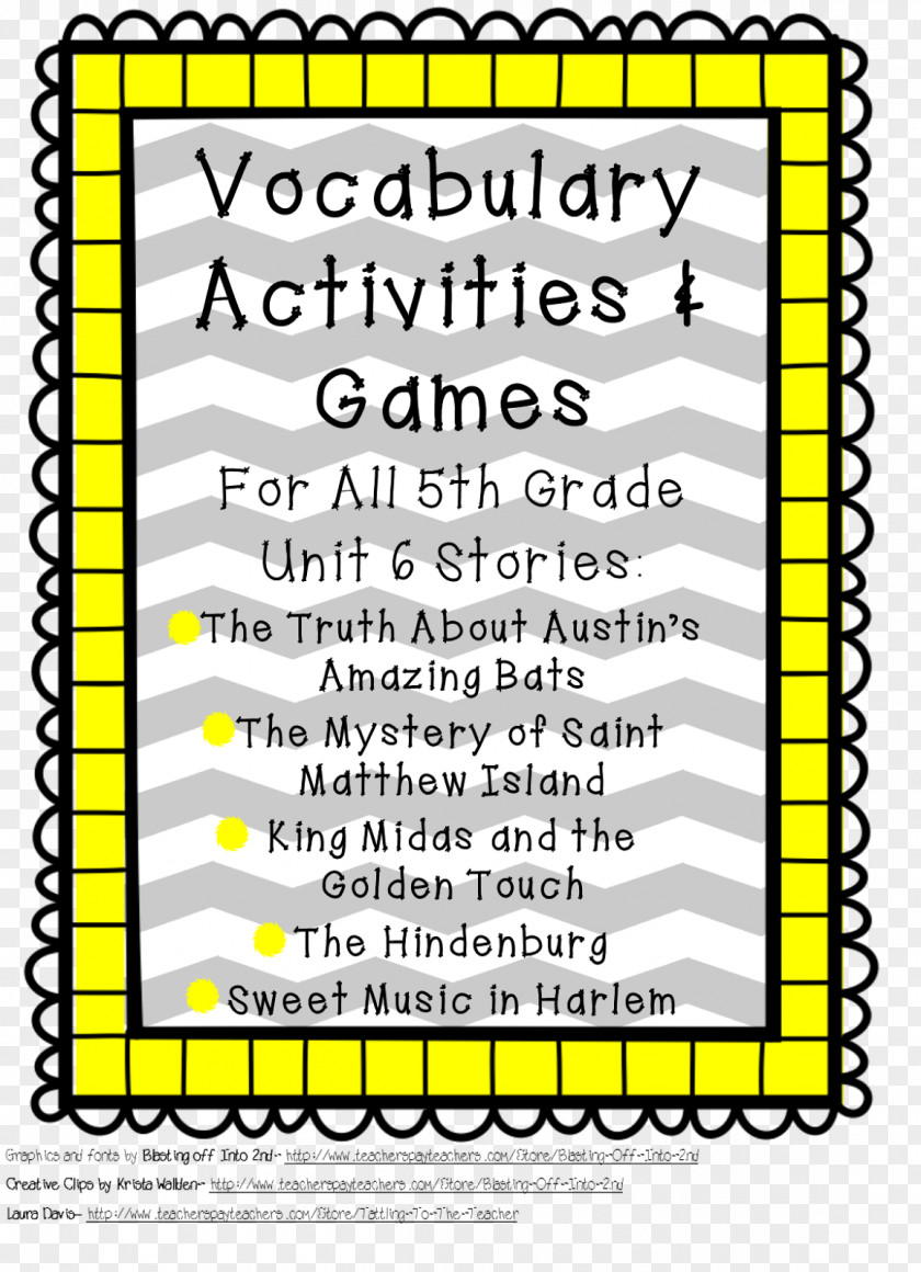 Teacher Fifth Grade Vocabulary TeachersPayTeachers Fourth Elementary School PNG