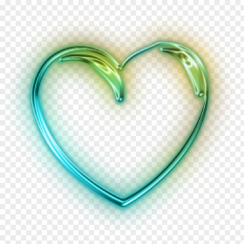 Watercolor Aqua Heart Green PNG