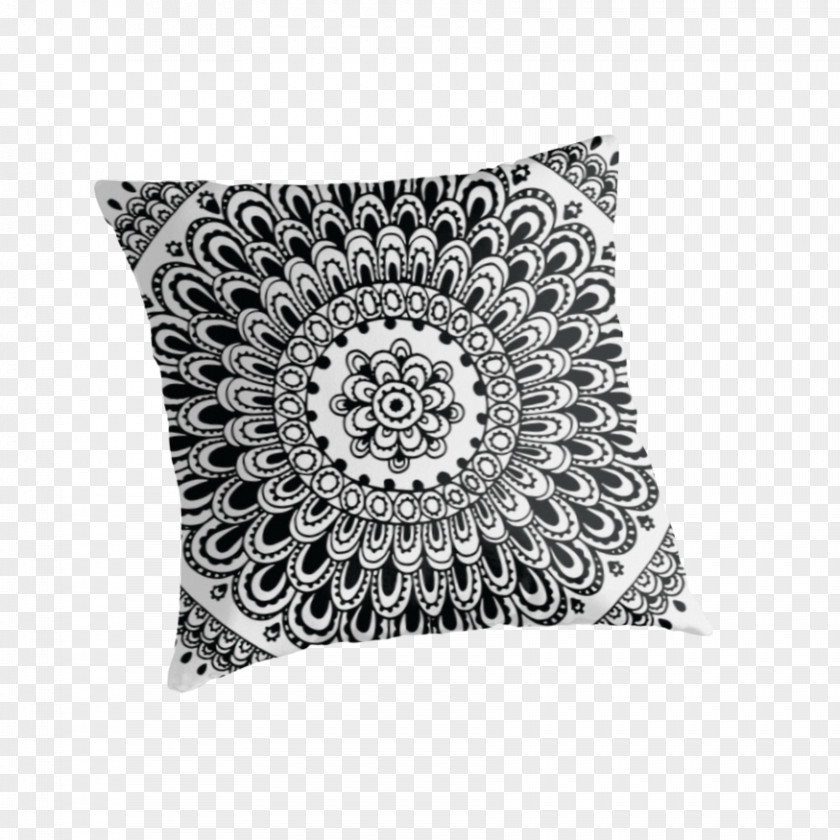 Red Mandala Throw Pillows Cushion White Redbubble PNG