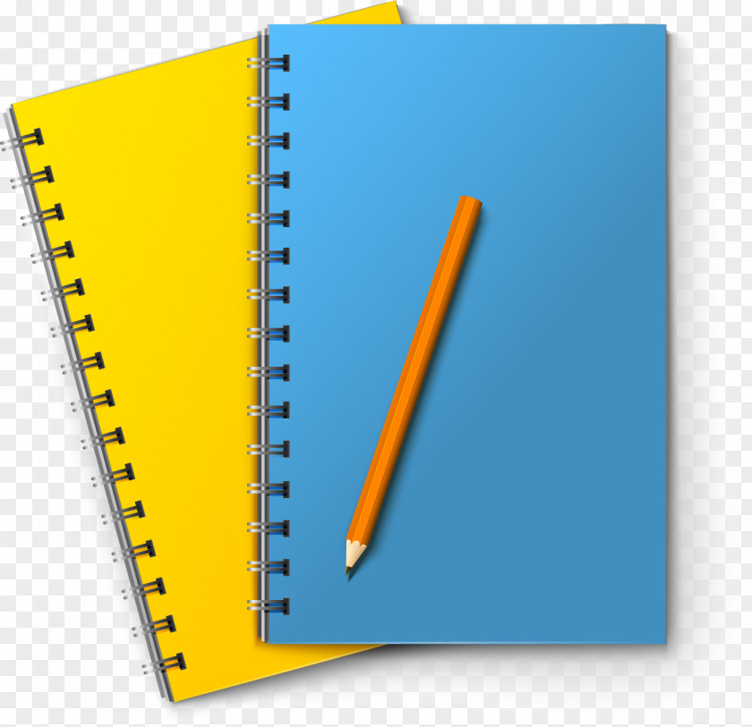 Vector Hand-painted Books And Pencils Notebook Pencil PNG