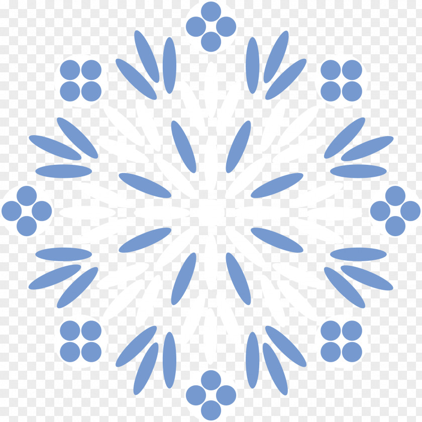 Blue Snowflake Black And White Psychedelic Art Photography PNG