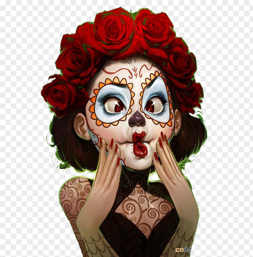 Exaggerated Rose Clown Beauty Drawing Illustrator Digital Illustration Art PNG