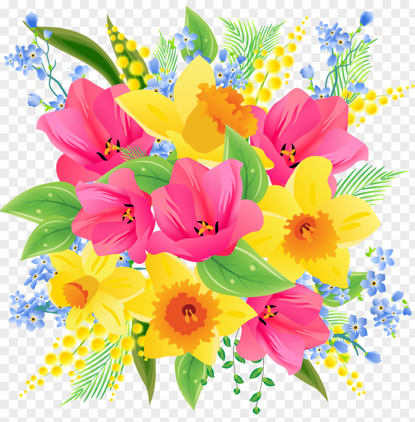 Forget Me Not Flower Bouquet Clip Art PNG