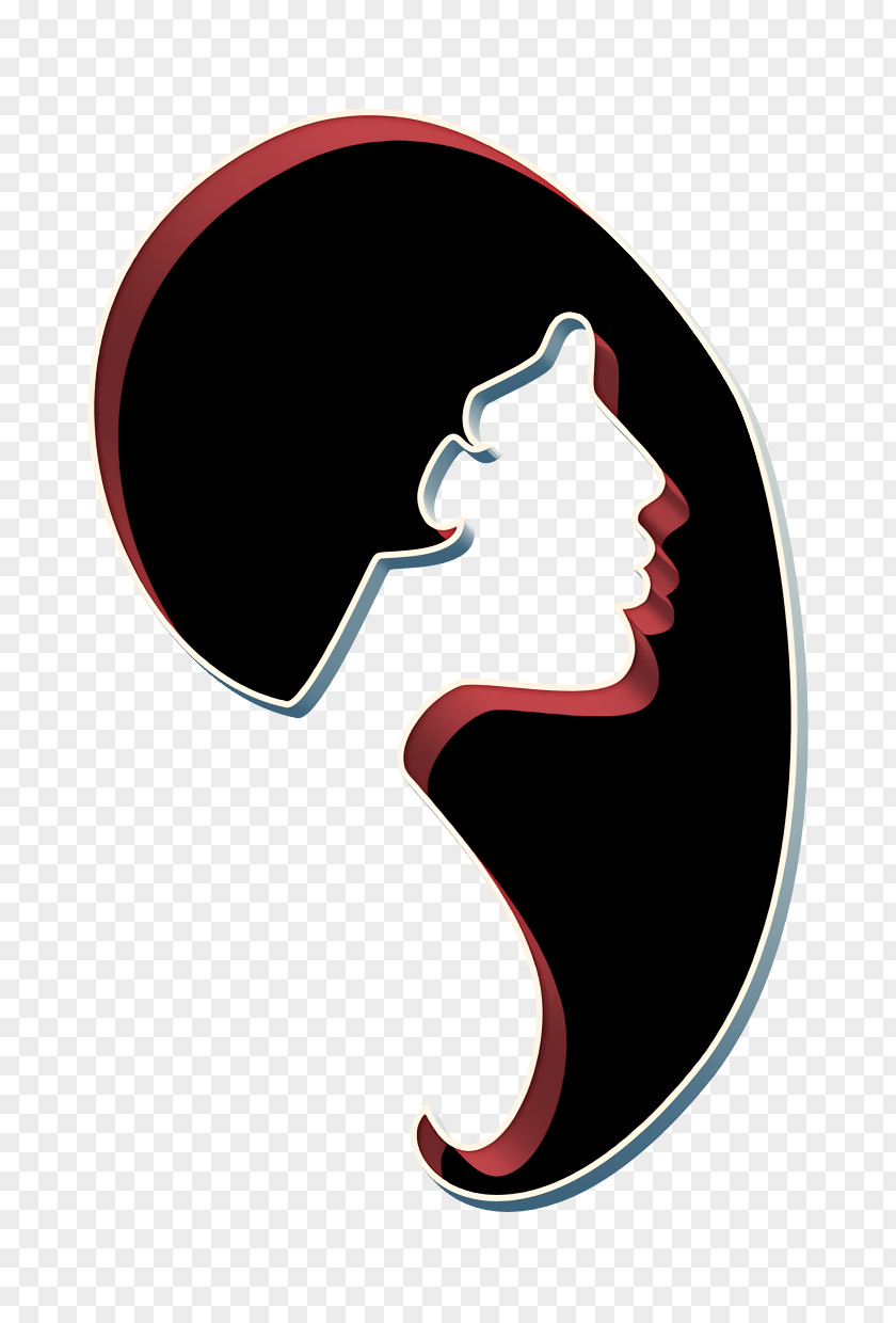 Hair Salon Icon Female Shape And Face Silhouette Woman PNG