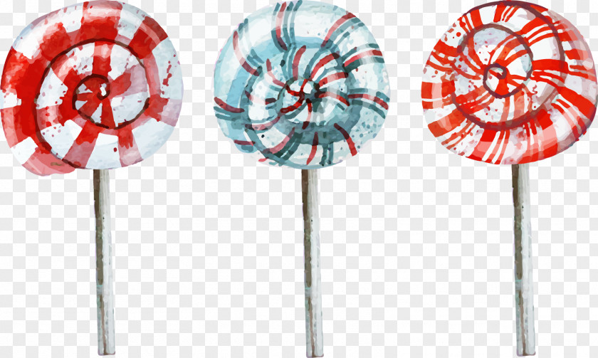 Hand-painted Cartoon Lollipop Watercolor Painting PNG