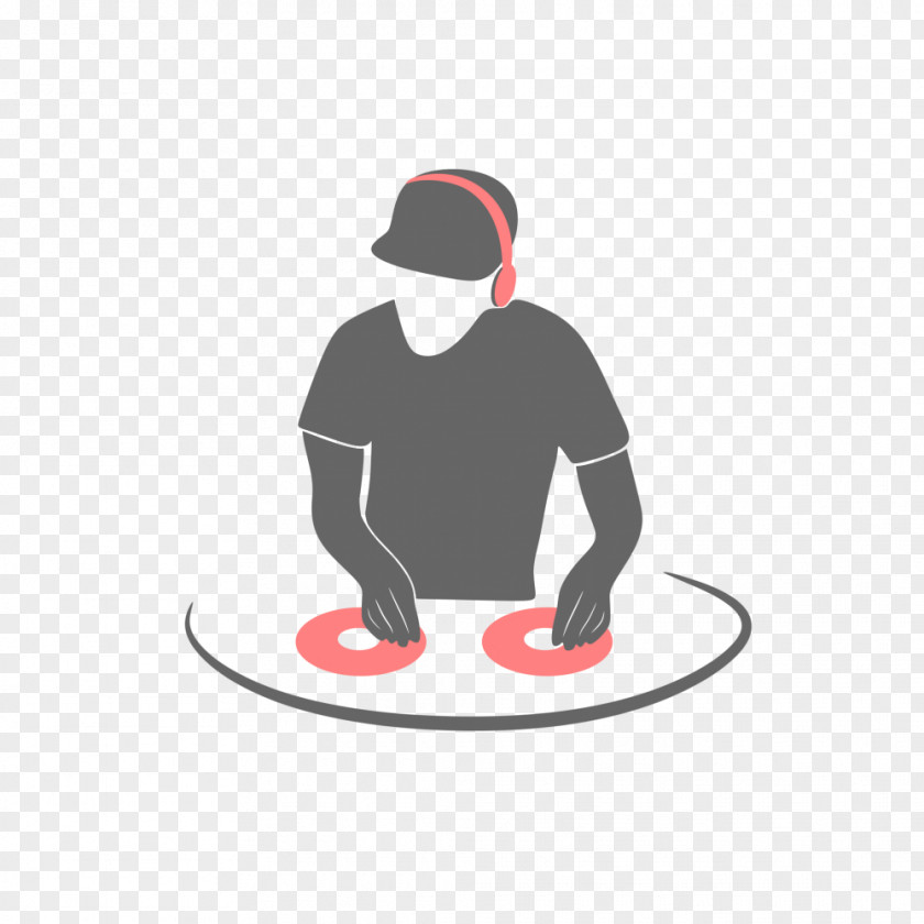 Silhouette Logo Disc Jockey PNG