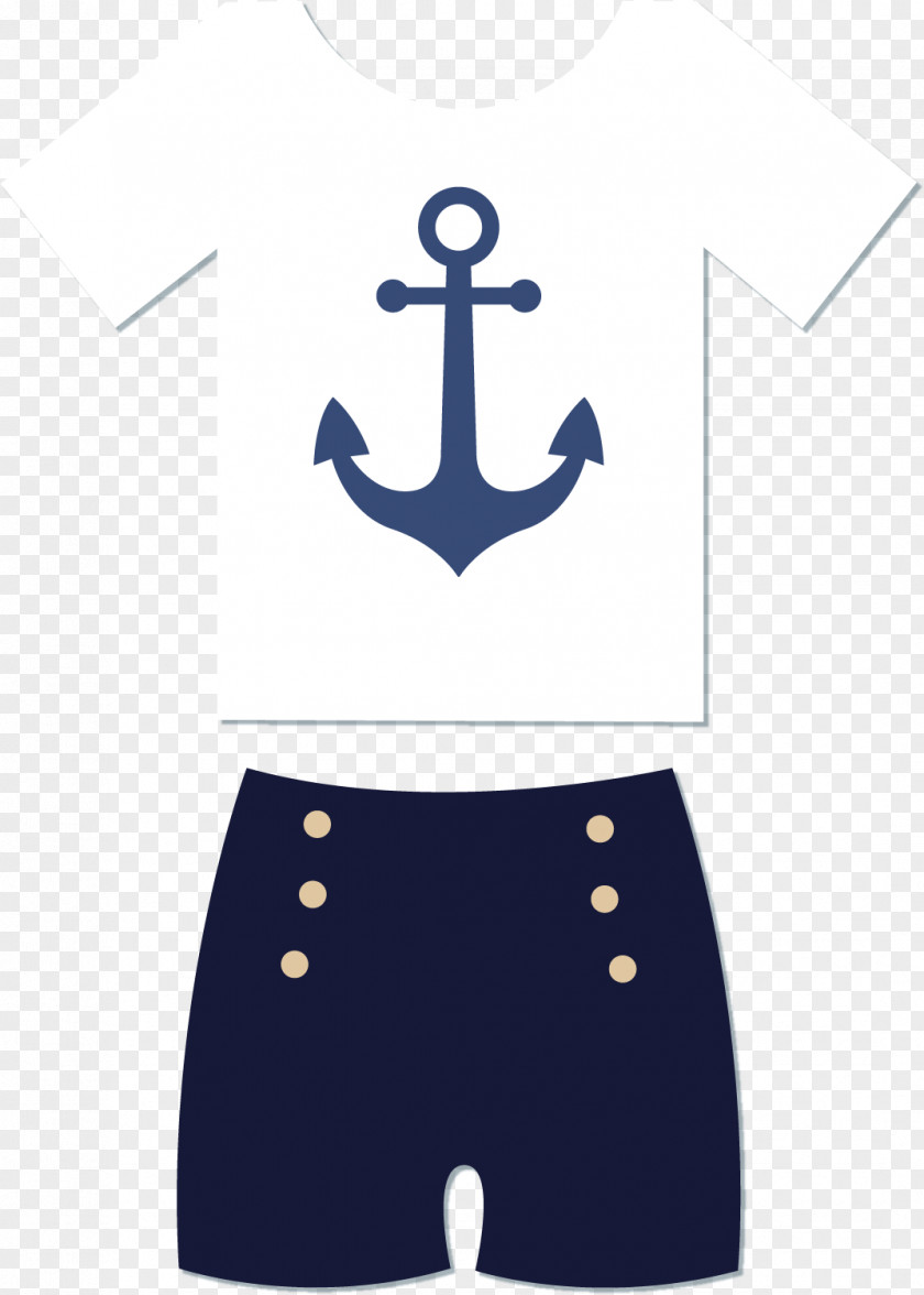 Vector Painted Sailor Suit Cartoon PNG