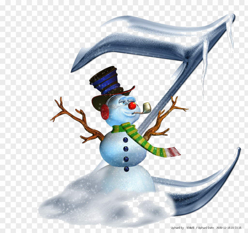 Snowman Letter Alphabet Christmas PNG