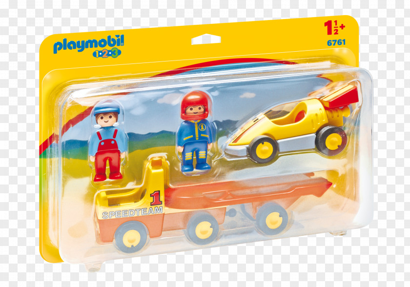 Playmobil PLAYMOBIL Tow Truck With Race Car Building Set 1.2.3 Airport Shuttle Bus Toy PNG