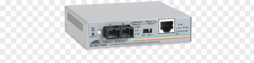 Allied Telesis AT MC116XL Fiber Media Converter Optical Computer Network PNG
