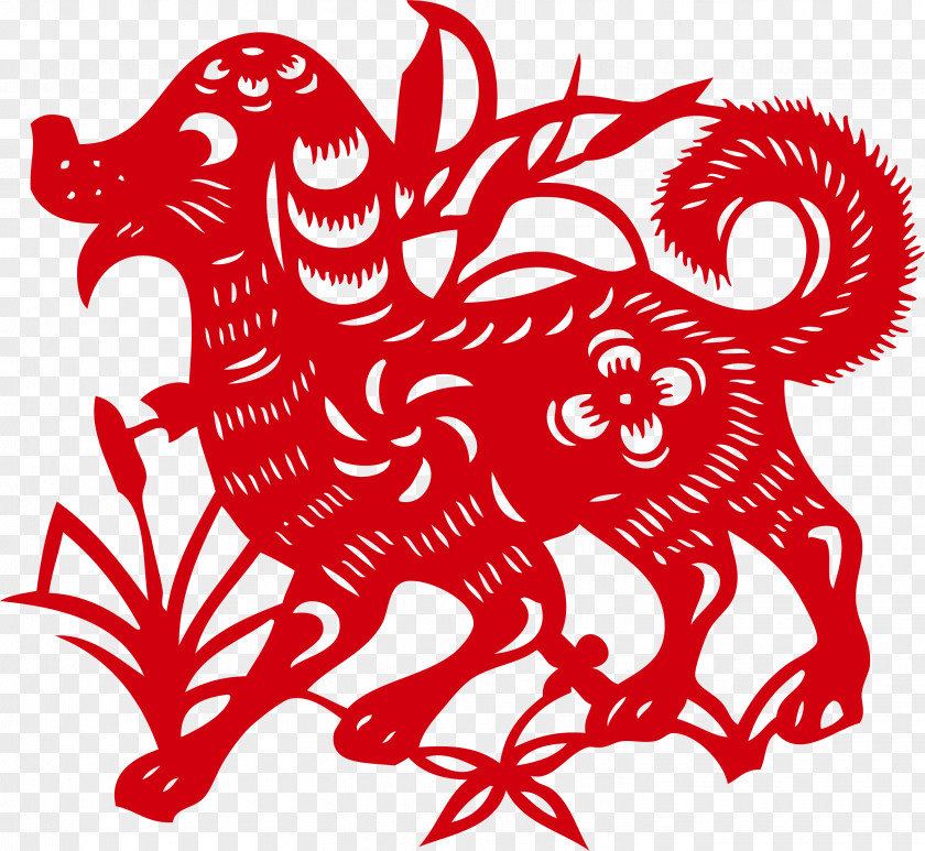 Yavru Up Chinese Zodiac Dog New Year Papercutting Goat PNG