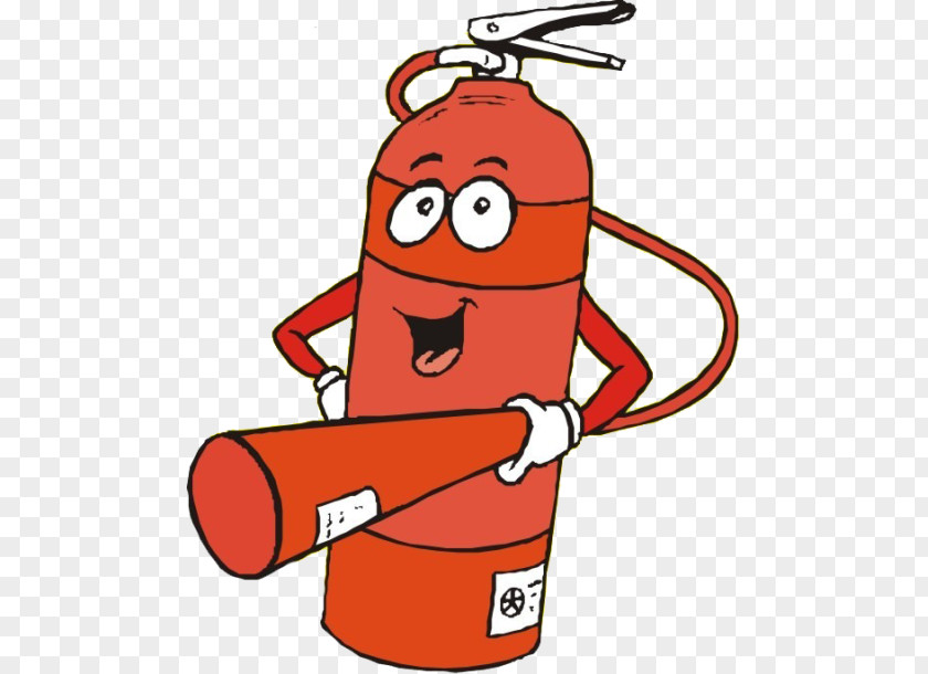 Cartoon Fire Extinguisher Safety Prevention Week Firefighter PNG