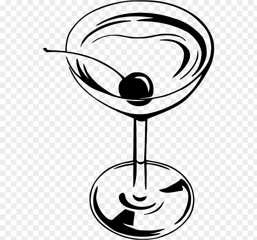 Cocktail Champagne Glass Martini Black And White Clip Art PNG