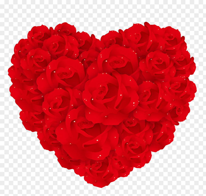 Rose Red Valentines Day Heart Flower PNG