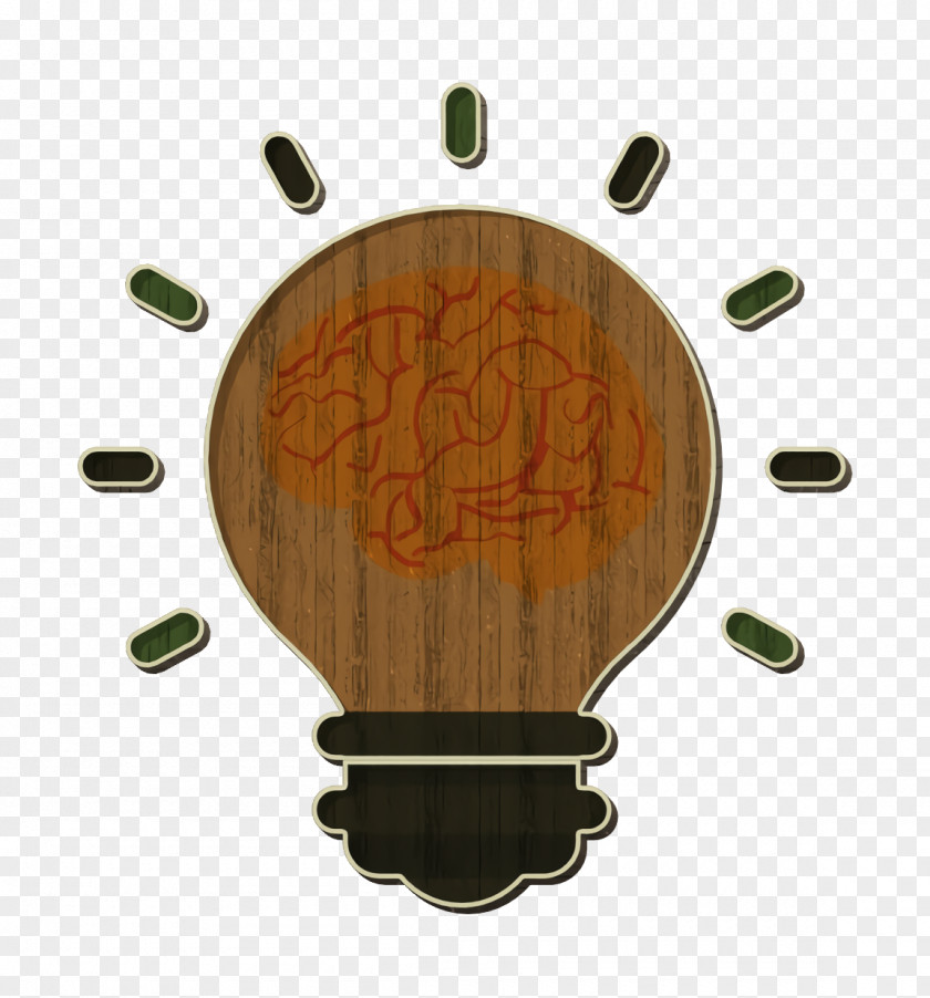 Wood Orange Brain Icon Idea Human Resources PNG