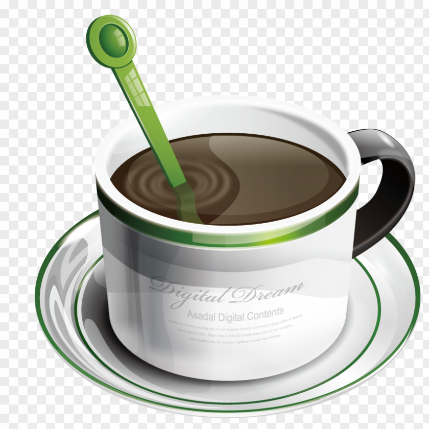Vector Drink Tea Cup Coffee Espresso Cafe Spoon PNG