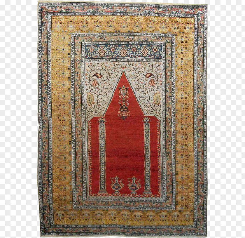 Carpet Prayer Rug Turkey 19th Century PNG