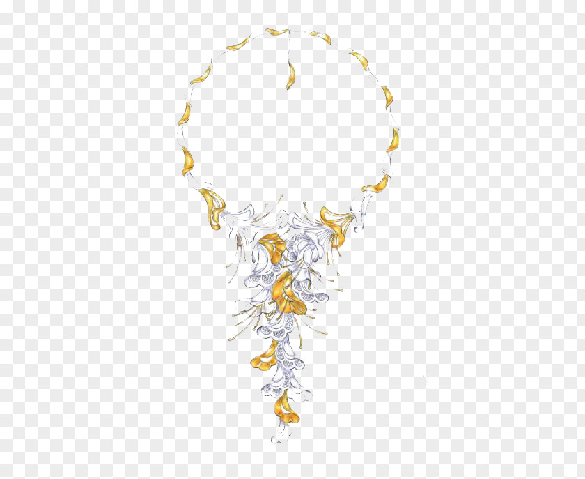 Chrysanthemum Necklace Illustration PNG